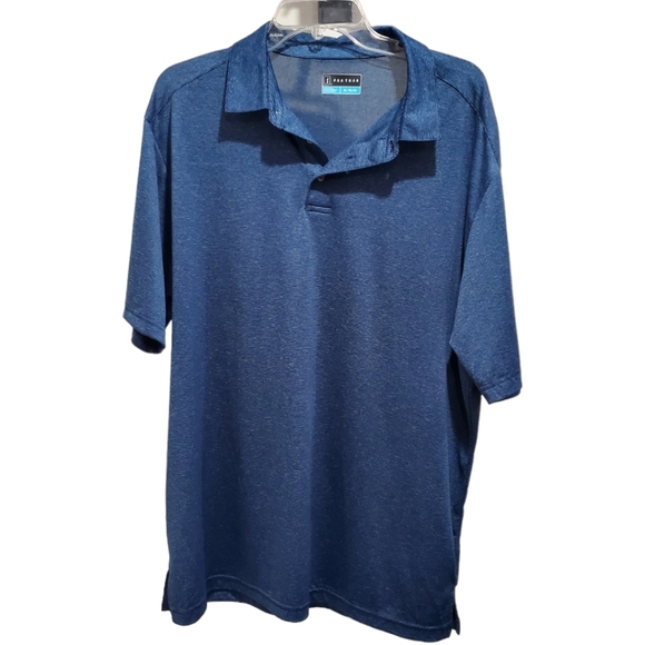 PGA Tour Shirts Pga Tour Blue Striped Golf Polo Shirt Poshmark